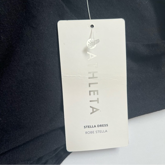 Athleta Stella Mini Dress Blk SZ XS Stretch Ruched Fitted Athleisure NWT - Picture 9 of 10